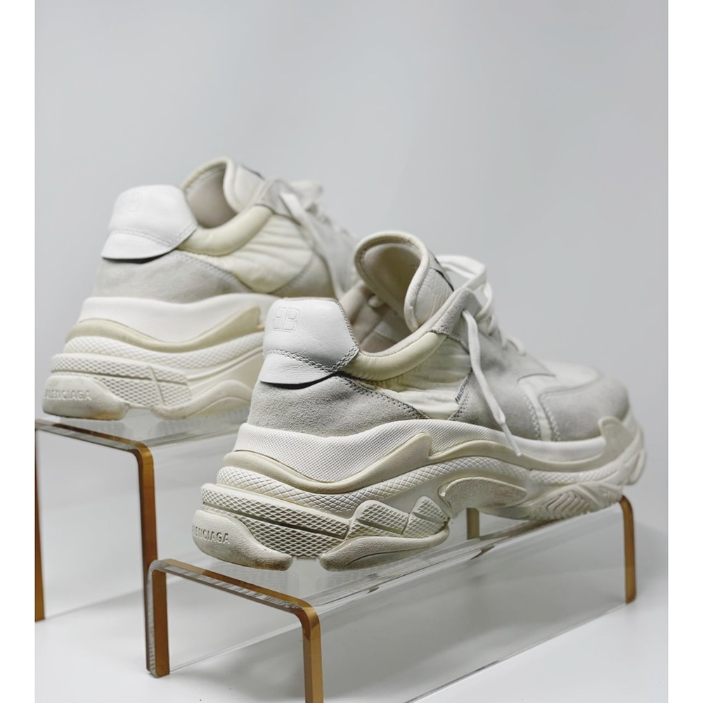 Balenciaga Men Triple S Sneakers White Ecru FR Size 45/ US 12. Gently Used - Picture 8 of 12